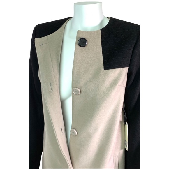 BB Dakota Hana Coat XS Black & Taupe Gobi Color-Block - Picture 7 of 15